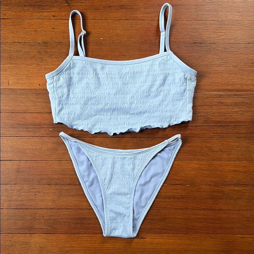 Xhilaration Light Blue Bikini Set L top M bottoms